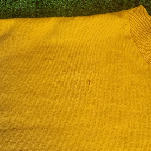 Vintage Nike Small Check Embroidered Swoosh T-shirt Size XXL Yellow 90s VTG. - Picture 5 of 8